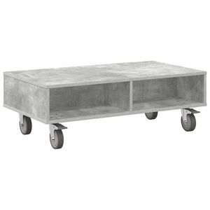 vidaXL Bijzettafel met wielen Beton Grijs 90 x 50 x 30 cm Bewerkt hout