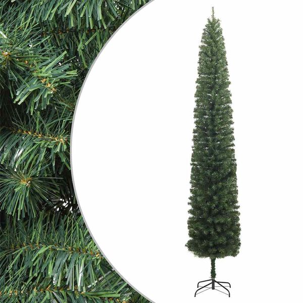 vidaXL Kunstkerstboom smal met standaard 270 cm PVC