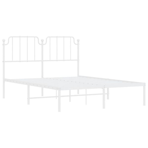 vidaXL Bedframe met hoofdbord metaal wit 140x200 cm