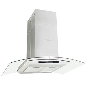 vidaXL Eilandafzuigkap LCD-scherm sensor 756 m&sup3;/u LED 90 cm