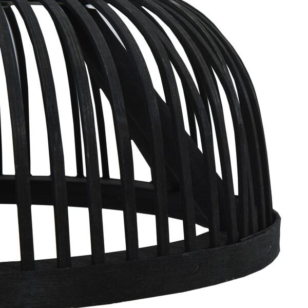 vidaXL Hanglamp halfrond 40 W E27 34x14,5 cm bamboe zwart