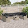 vidaXL Tuin Sofa Set 11 pcs Lichtgrijs Poly riet