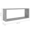 vidaXL Wandschappen kubus 4 st 60x15x23 cm bewerkt hout betongrijs