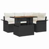 vidaXL Tuin Sofa Set 5 st Zwart en cr&egrave;me