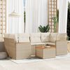 vidaXL 7-delige Loungeset met kussens poly rattan beige