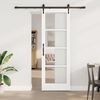 vidaXL Schuifdeur Wit 73,5 x 211 cm Massief grenenhout en glas
