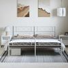 vidaXL Bedframe met hoofd- en voeteneinde metaal wit 183x213 cm