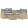 vidaXL Bankstel 6 st Beige en Licht Grijs Poly Rattan en Staal