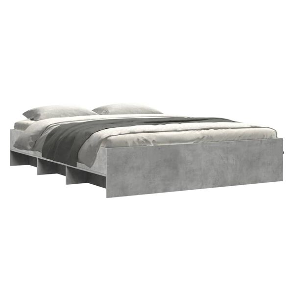 vidaXL Bedframe zonder matras 160x200 cm spaanplaat betongrijs