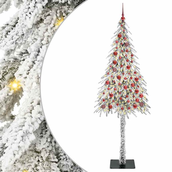 vidaXL Kerstboom met 300 LED met standaard Wit 210 cm PE en staal