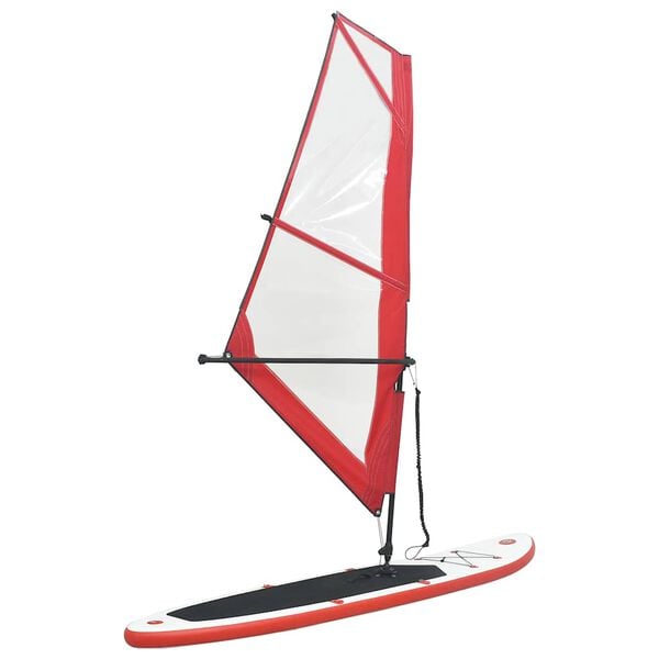 vidaXL Stand-up paddleboard opblaasbaar met zeilset rood en wit