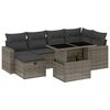 vidaXL 7-delige Loungeset met kussens poly rattan grijs