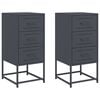 vidaXL Nachtkastjes 2 st 36x39x78 cm staal antracietkleurig