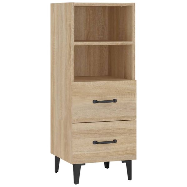vidaXL Dressoir 34,5x34x90 cm bewerkt hout sonoma eikenkleurig
