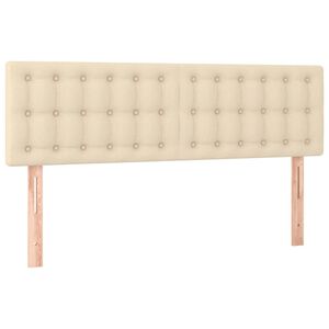 vidaXL Hoofdborden 144x5x78/88 cm stof cr&egrave;mekleurig