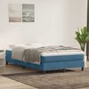 vidaXL Boxspring met matras fluweel donkerblauw 120x220 cm