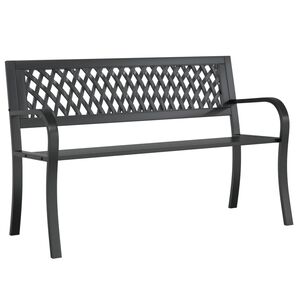 vidaXL Tuinbank 120 cm staal zwart