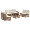vidaXL Tuinbankenset 8 pcs Beige en Cr&egrave;me Wit poly rattan