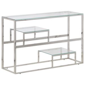 vidaXL Wandtafel roestvrijstaal en gehard glas zilverkleurig