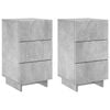 vidaXL Nachtkastje 2 pcs Betongrijs 33,5 x 34,5 x 60 cm Bewerkt hout