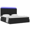 vidaXL Bed met LED-striplichten met opslag Zwart 200 x 200 cm Fluweel