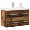 vidaXL Badkamertenk te kast met lade Oud Hout 80 x 38,5 x 48 cm