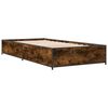 vidaXL Bedframe bewerkt hout en metaal gerookt eikenkleurig 100x200 cm