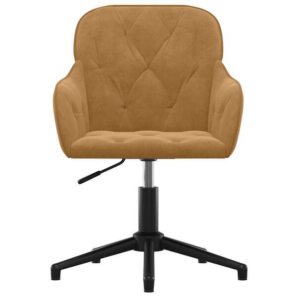 vidaXL Kantoorstoel draaibaar fluweel bruin