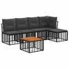 vidaXL Buiten bankenset 6 st Zwart en Donkergrijs Polyester
