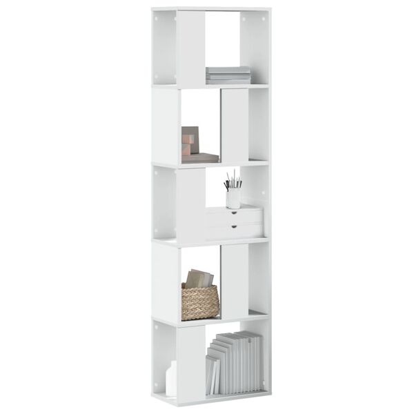 vidaXL Boekenkast 5-laags 45x23,5x162,5 cm bewerkt hout wit