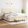 vidaXL Boxspring met matras stof cr&egrave;mekleurig 200x200 cm