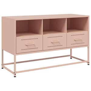 vidaXL Tv-meubel 100,5x39x60,5 cm staal roze