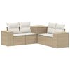 vidaXL Bankstel 5 st Beige en Cr&egrave;me Wit Poly Rattan en Staal