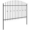vidaXL Spike Fence Zwart 200 x 130 cm Gepoedercoat staal