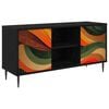 vidaXL Tv-meubel BONN 102 x 33 x 51 cm Zwart eiken Bewerkt hout