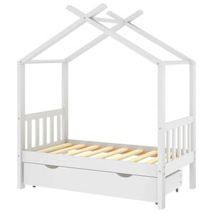 vidaXL Kinderbedframe met lade massief grenenhout 70x140 cm wit