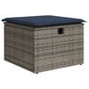 vidaXL Tuinkruk met kussen Grijs 55 x 55 x 37 cm poly rattan