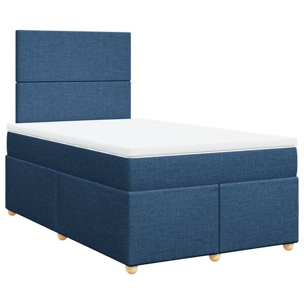 vidaXL Boxspring met matras stof blauw 120x190 cm