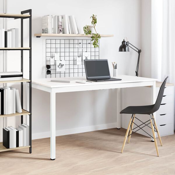 vidaXL Eettafel Wit 140 x 80 x 75 cm Massief grenenhout