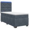 vidaXL Boxspringbed met matras Donkergrijs 90 x 190 cm Fluweel