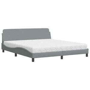 vidaXL Bed met matras "Dover" stof lichtgrijs 180x200 cm