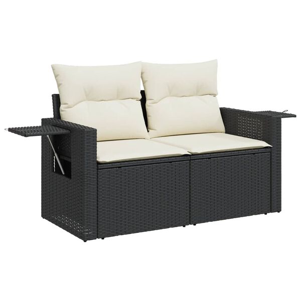 vidaXL 13-delige Loungeset met kussens poly rattan zwart