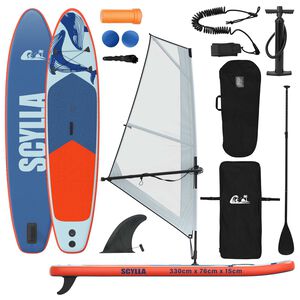 vidaXL Opblaasbaar SUP Board met Zeil SCYLLA 330 x 76 x 15 cm Blauw