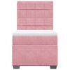 vidaXL Boxspring met matras fluweel roze 90x190 cm