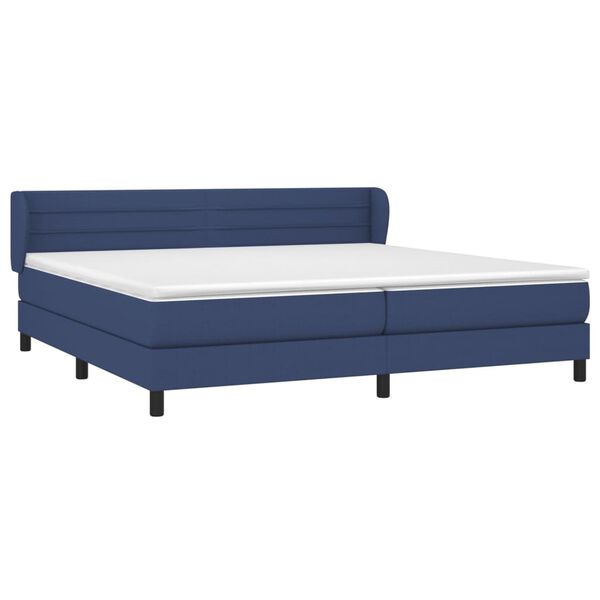 vidaXL Boxspring met matras stof blauw 200x200 cm