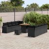 vidaXL Tuinbankenset 11 pcs Zwart poly rattan