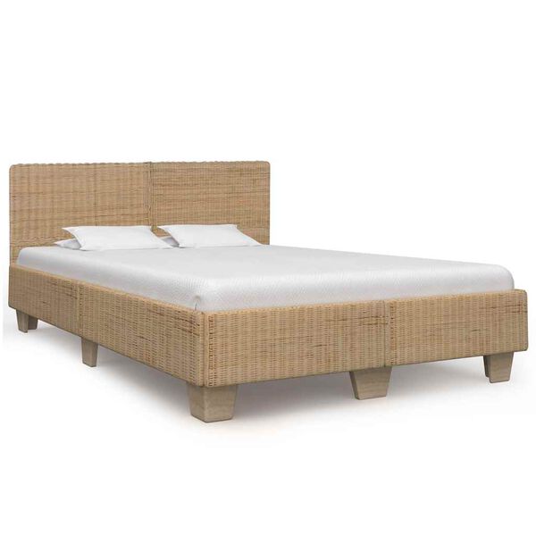 vidaXL Bedframe handgeweven echt rattan 140x200 cm