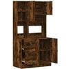 vidaXL Keukenkast 95x50x180 cm bewerkt hout gerookt eikenkleurig