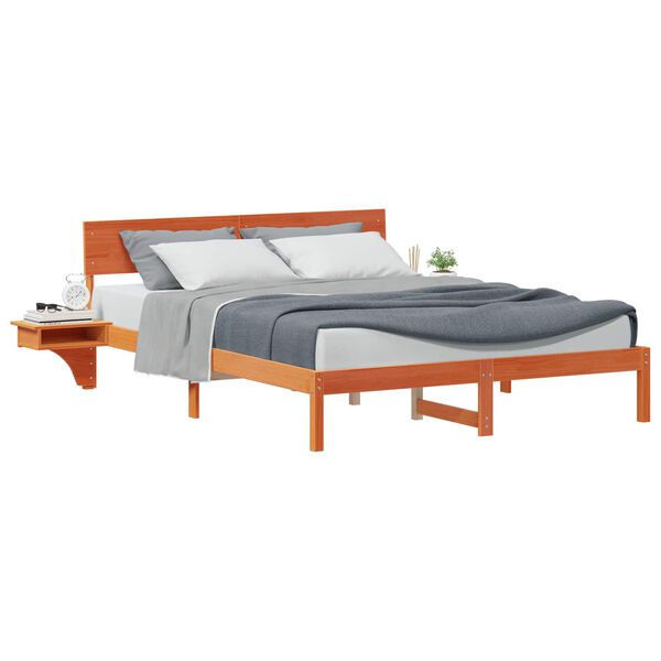 vidaXL Bedframe Wasbruin 150 x 200 cm Massief grenenhout