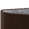 vidaXL 4-delige Loungeset met kussens poly rattan bruin
